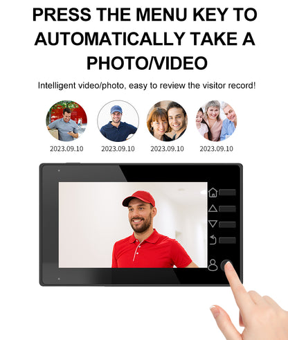 Anjielo 4.3-Inch Video Intercom Supports Multiple Languages Has Motion Detection Can Take Photos And Record Videos And Is Equipped With An Alarm Cat Eyes