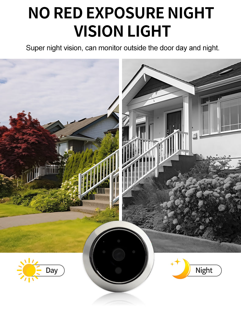 Anjielo 4.3-Inch Video Intercom Supports Multiple Languages Has Motion Detection Can Take Photos And Record Videos And Is Equipped With An Alarm Cat Eyes