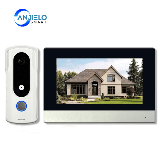 2-wire video doorbell intercom system 7 inch touch screen with night vision camera doorbell phone two-way intercom for home security