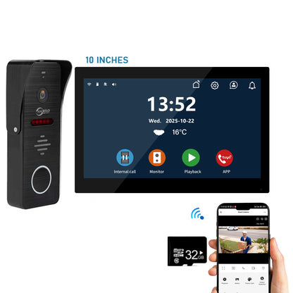 New Tuya 7/10 Inch Video Wifi Intercom Tuya Smart Home Wired video doorbell System 1080P 148°Doorbell Camera Full Touch Monitor