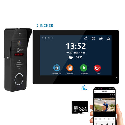 New Tuya 7/10 Inch Video Wifi Intercom Tuya Smart Home Wired video doorbell System 1080P 148°Doorbell Camera Full Touch Monitor