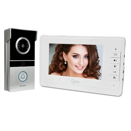 Anjielo 7inch TFT Color Wired Video Door Phone Intercom System for Home Indoor Monitor video doorbell IR Night Vision