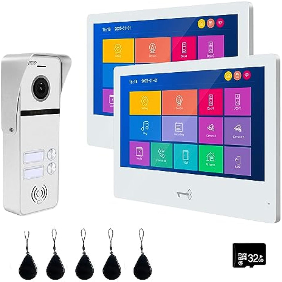 Anjielo Smart Wired Video Doorbell Apartment Intercom System Multiple ...