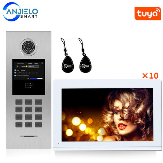 10 inch Screen Tuya Smart Video Intercom System For IP Building Apartment RFID Card Access Control System Video Intercom For Home Doorbell