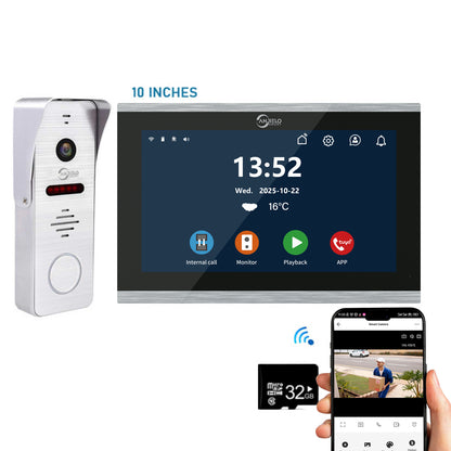 New Tuya 7/10 Inch Video Wifi Intercom Tuya Smart Home Wired video doorbell System 1080P 148°Doorbell Camera Full Touch Monitor