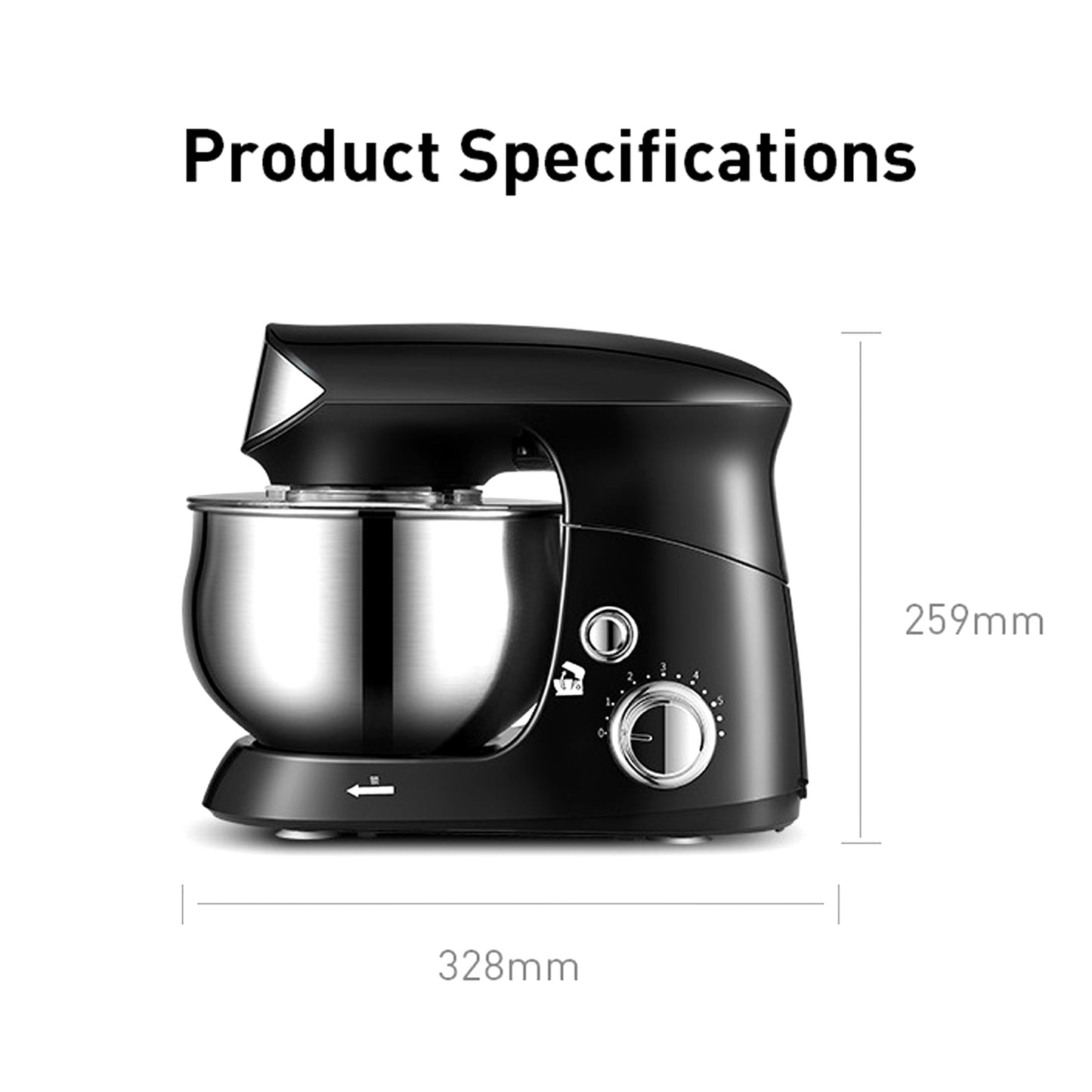 AnjieloSmart Stand Mixer 6-Speed 600W 3.7QT with Dough Hook Whisk Beater and Cover
