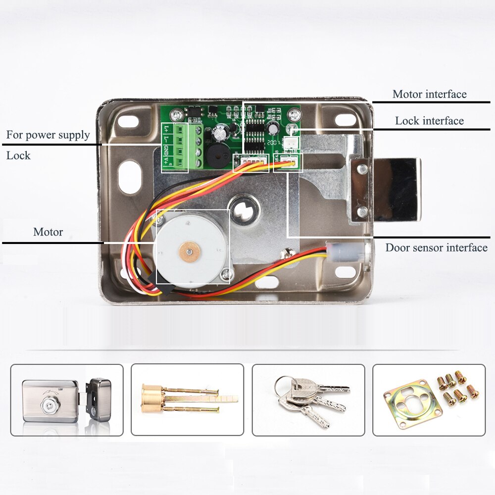 Silver Security Lock 12V Electronic Door Lock Access Control System Silver Security Smart ...