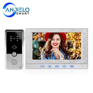 7 Inch Wired Video Intercom Doorbell System With 1000TVL Night Vision IP65 Waterproof Outdoor Doorbell for Home Control Unlock