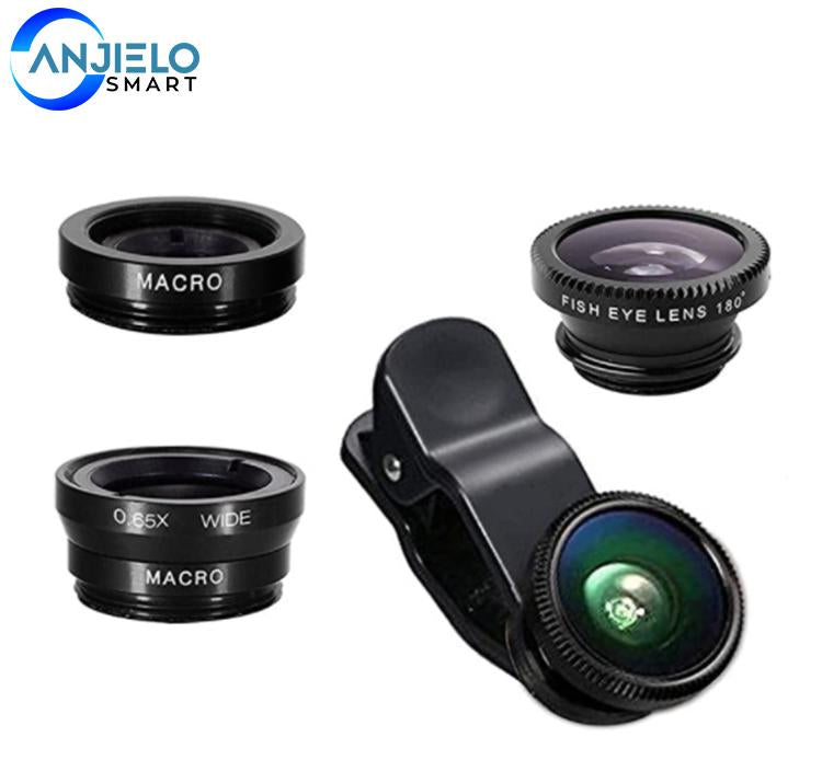 AnjieloSmart 3-in-1 Wide Angle Macro Fisheye Lens Kits & Clip for Smart Phones