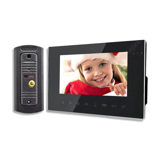 AnjieloSmart Tuya 7 pouces WiFi système d'interphone vidéo avec sonnette filaire AHD détection de mouvement à distance 