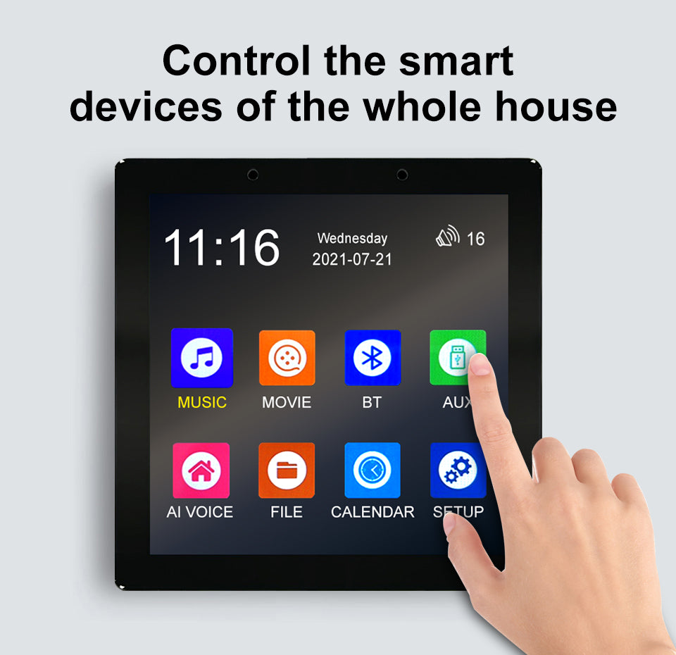 Anjielosmart Tuya Voice Control Wifi Gateway with Color Touchscreen, Remotely Control Your Kinds of Tuya Smart Appliances