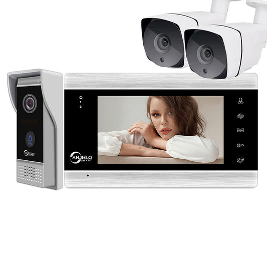 AnjieloSmart nouveau système d'interphone vidéo IP intelligent WiFi 7 pouces avec caméra de Surveillance, prise en charge de la détection de mouvement 