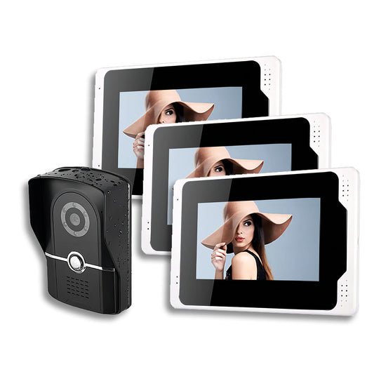 Nouveau Smart Tuya 7 pouces WiFi vidéo sonnette caméra interphone vidéo 3 écrans tactiles APP télécommande pour la sécurité familiale