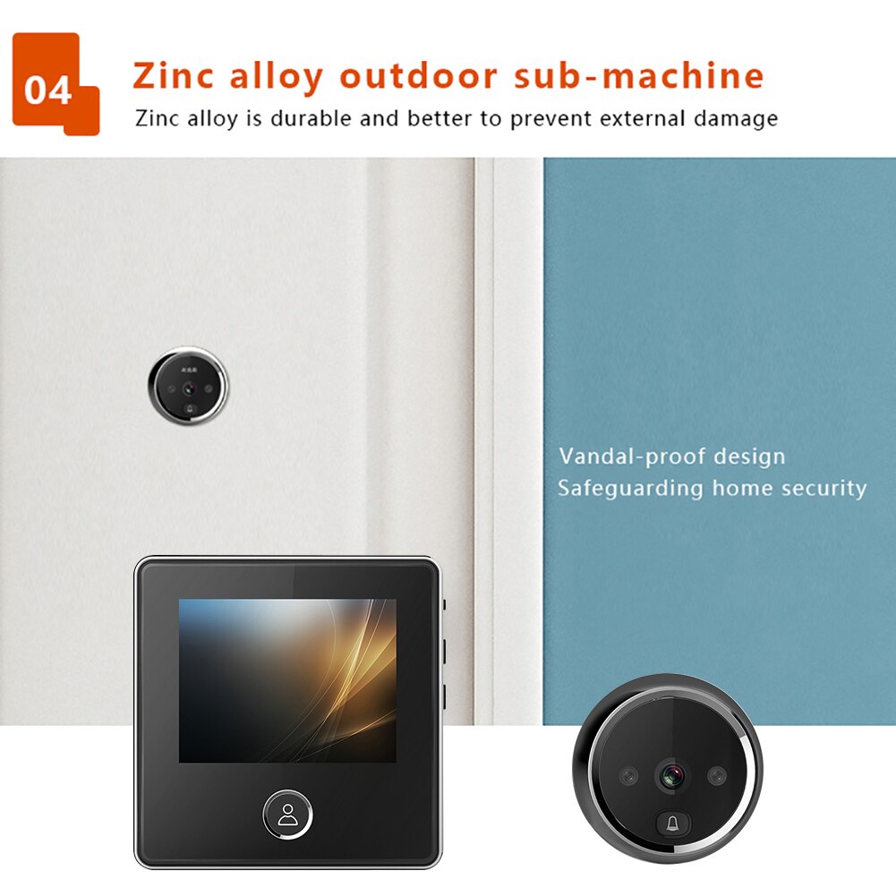 3inch LCD screen peephole video doorbell viewer 120 degree infrared night vision home security viewer ring doorbell with camera