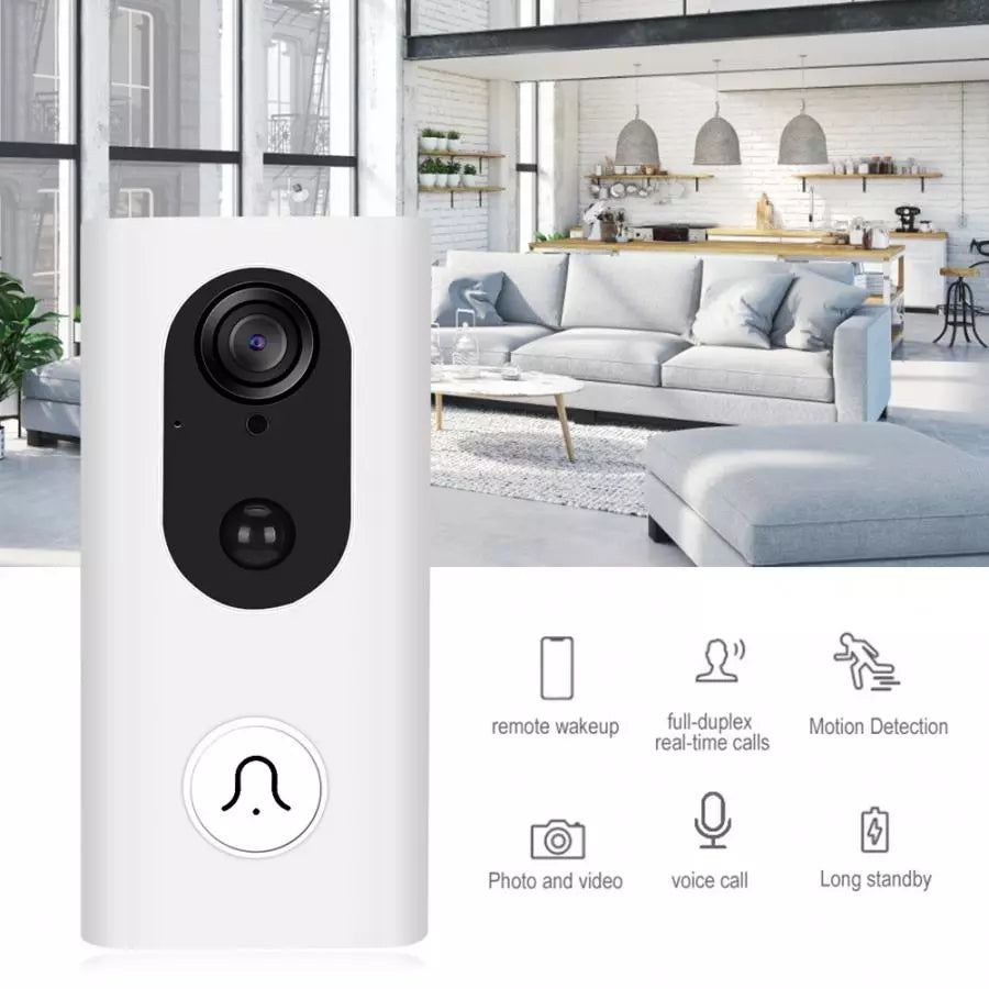 1080P Tuya Smart Video Doorbell Peephole Camera IP5 Waterproof HD Wifi Security Camera Real-Time Video for Smartphone with Chime
