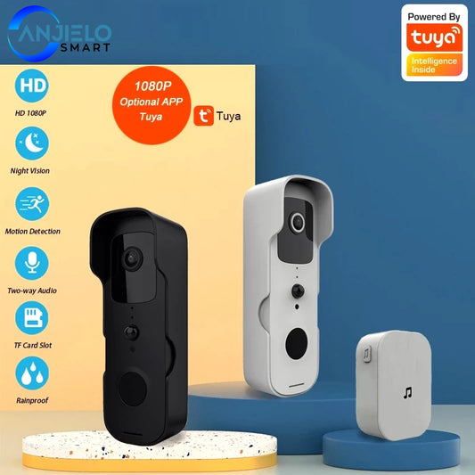 Tuya Smart sans fil vidéo sonnette interphone visuel numérique WIFI sonnette étanche électronique portier caméra de sécurité à domicile