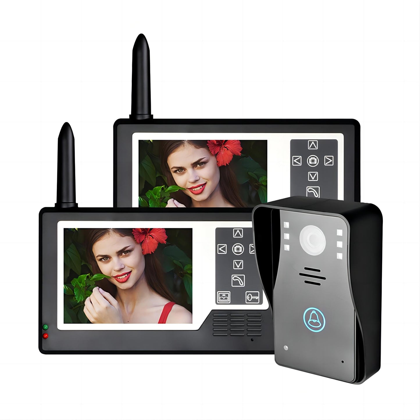 3.5" TFT Color Display  Wireless Video Intercom System with 2 Monitor  Remote Control Unlock Night Vision for Home Security