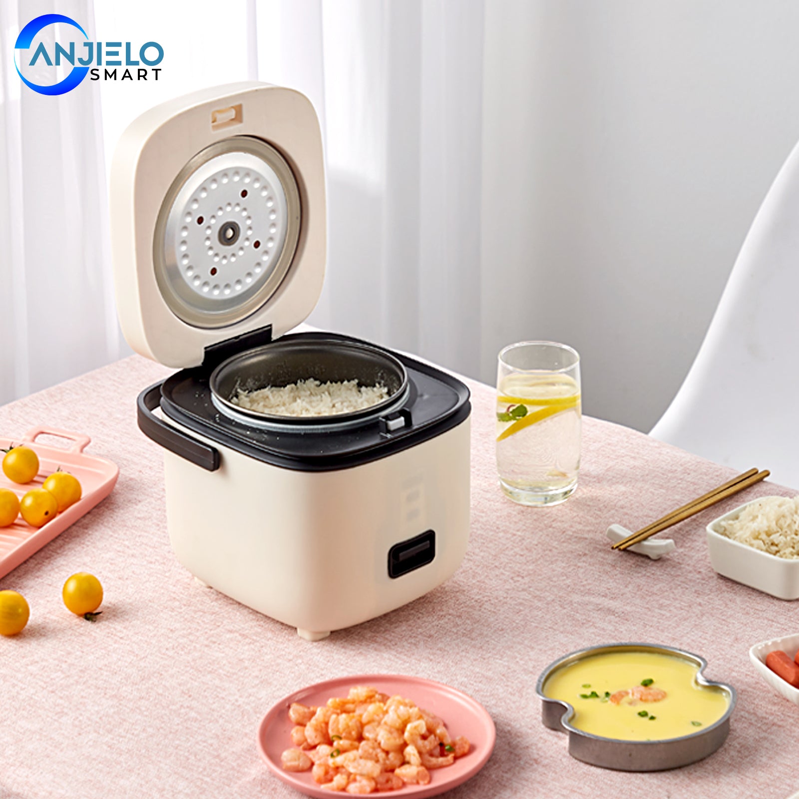 Rice Cooker Small 6 Cups Cooked(3 Cups Uncooked), 1.5L Small Rice Cooker  With Steamer For 1-3 People