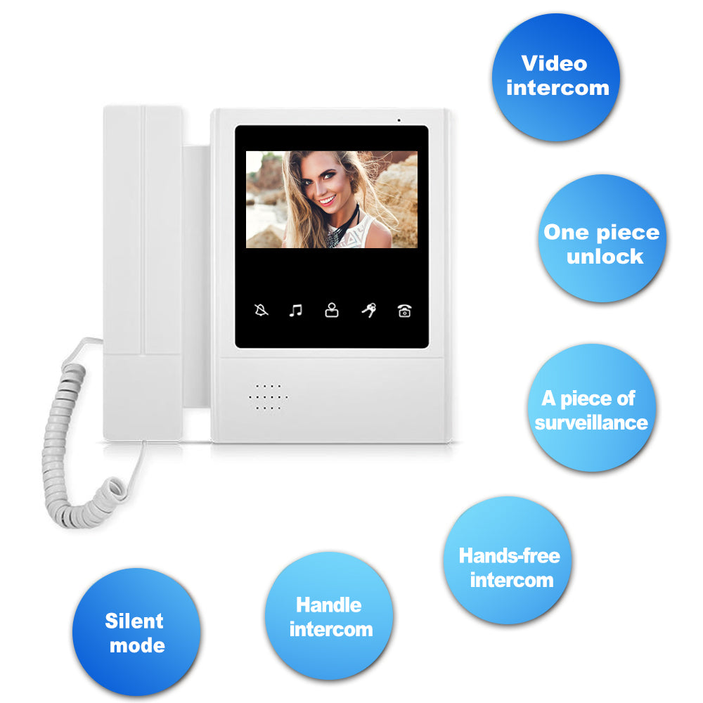 4.3'' Home TFT Wired Video Intercom Doorbell System RFID Camera with 3 Monitor+Exit Button+ Electric Lock + Door Access System
