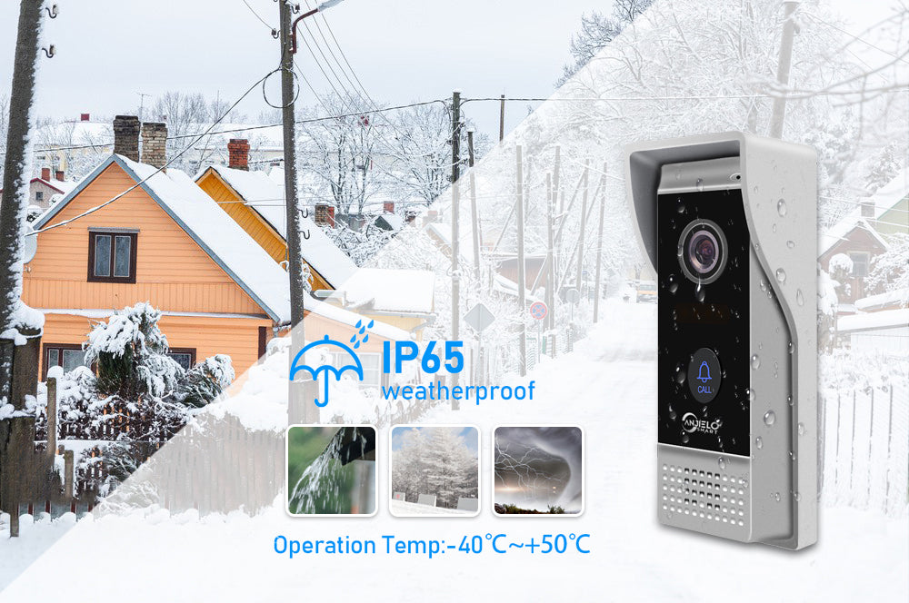AnjieloSmart New 7 Inch WiFi Smart IP Video Door Phone Intercom System with Surveillance Camera,Support Motion Detection