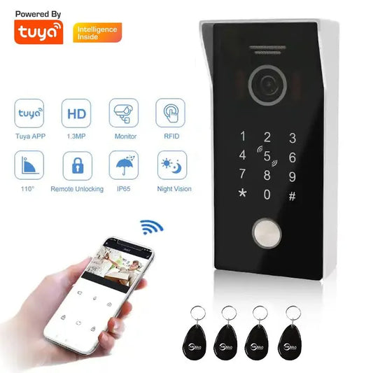 Tuya WiFi видео дверной звонок RFID клавиатура 960 P Smart Life камера POE IP домофон система контроля доступа во достойкая