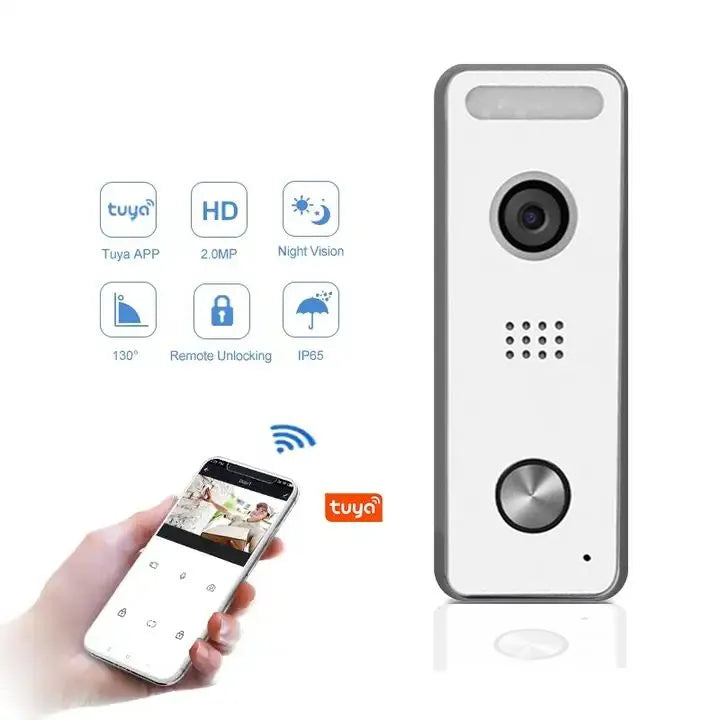 Tuya WiFi Video Doorbell 1080P Home Outdoor Camera POE IP Video Intercom Remote Control Unlock