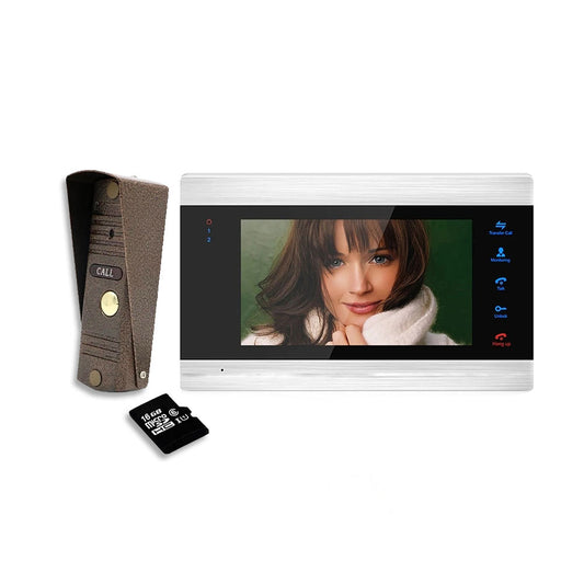 AnjieloSmart 7 pouces LCD visiophone interphone système déverrouillage de porte Kit de visiophone 1200TVL objectif grand Angle 