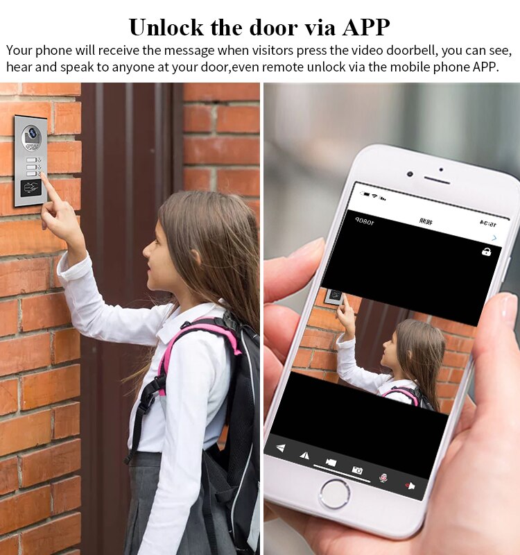 9 Inch TFT Display Wifi Apartments Video Door phone Intercom System with 3 Color Moniter Smartphone App Remote Contol Unlock
