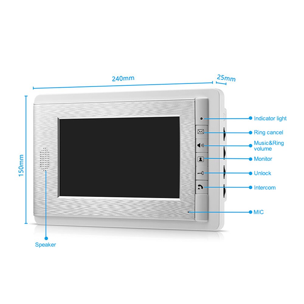 9-inch Screen Residential Intercom Intelbras Wired Camera Wireless Door Intercom for Home Can Be Used With 6 Indoor Units