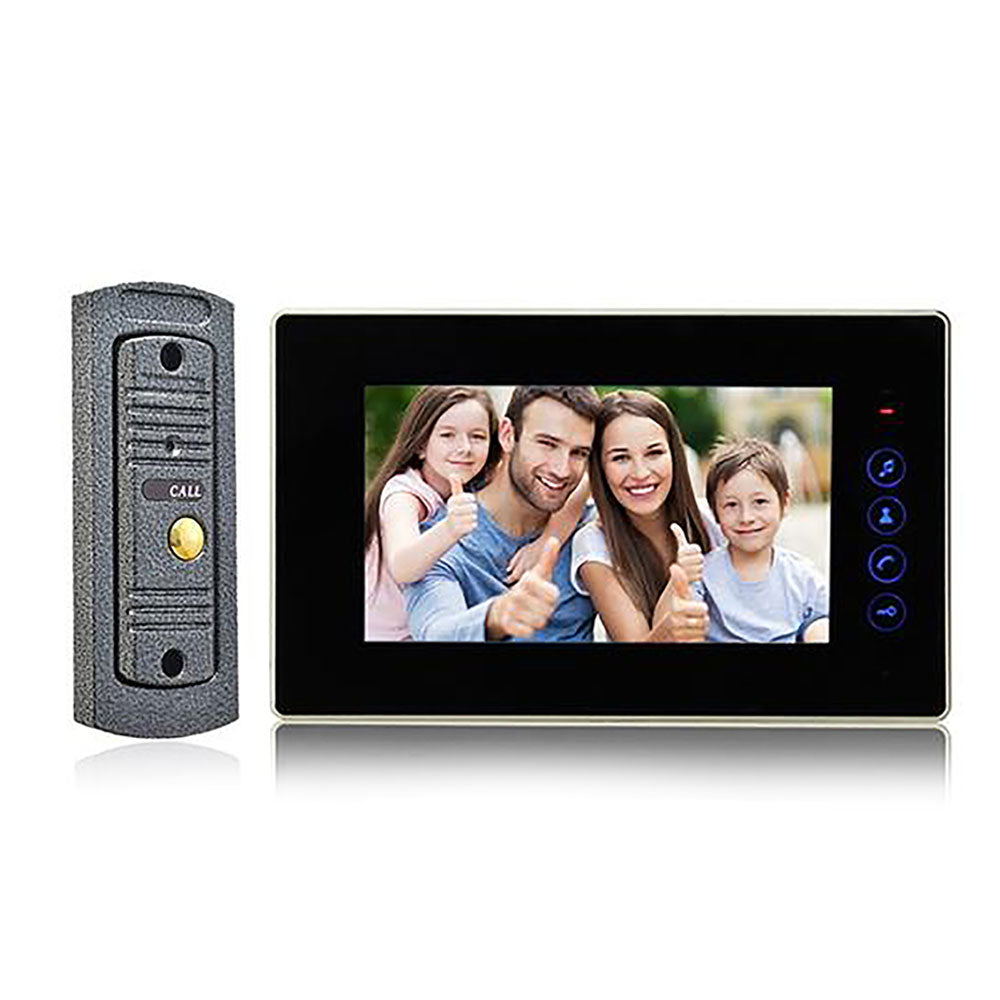 AnjielaSmart 7 Inch Video Doorbell Door Phone Record Intercom System Infrared Night Vision Camera with 16G TF Card