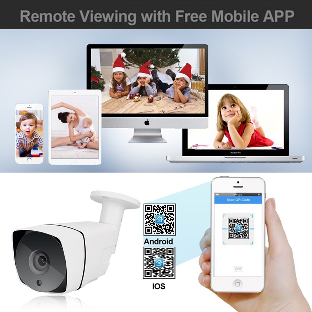 Caméra de Surveillance WiFi Extérieure Caméra Full HD 1080P Compatible avec  Android / iOS