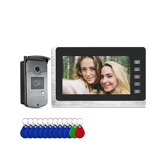 AnjieloSmart Kit de système d'entrée d'interphone vidéo filaire sonnette vidéo panneau d'appel étanche à la pluie caméra IR pour la sécurité à domicile 