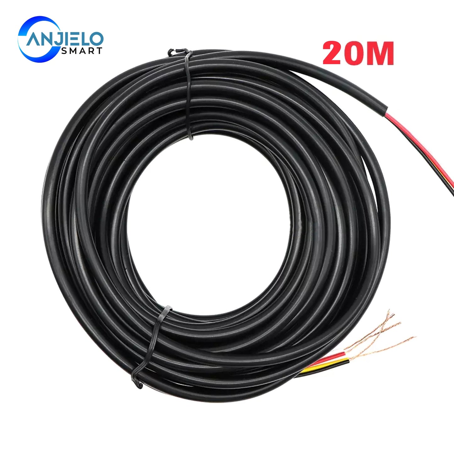 Anjielosmart 20M Video Extend Cable 4x0.2mm Tinned Copper Wire for Intercom