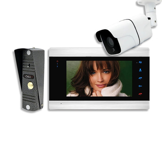 AnjieloSmart New WiFi Smart Video Door Phone Intercom Doorbell System 1080P AHD Call Panel+7 inch HD Monitor +1080P AHD Camera