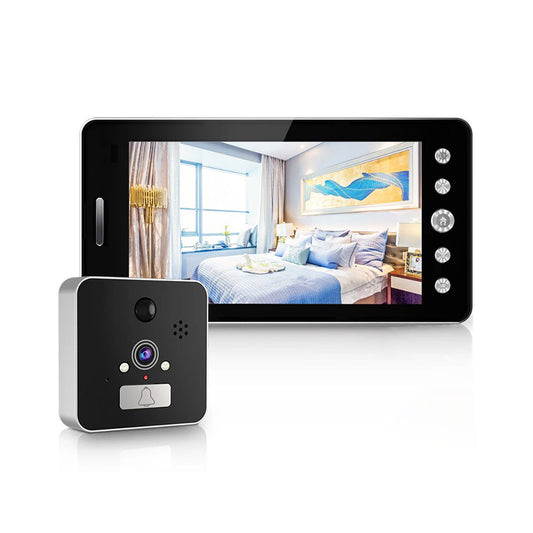 Anjielosmart nouveau 5 pouces 1080P HD sans fil judas sécurité sonnette vidéo interphone visuel Vision nocturne Pir Smart Wifi sonnette 