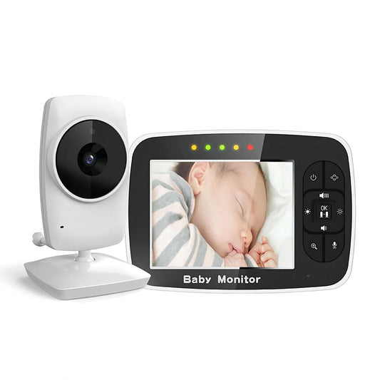 Anjielosmart Le plus récent moniteur de bébé sans fil de 3,5 pouces, caméra de vision nocturne pour bébé, interphone bidirectionnel, capteur de température, mode ECO 