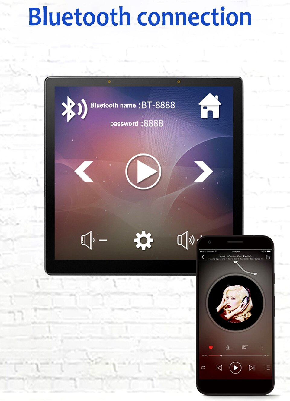 Anjielosmart Tuya WIFI 4 pouces écran tactile IPS de contrôle de la musique de fond pour lire l'audio à la maison, au restaurant, à l'hôtel et au bar 