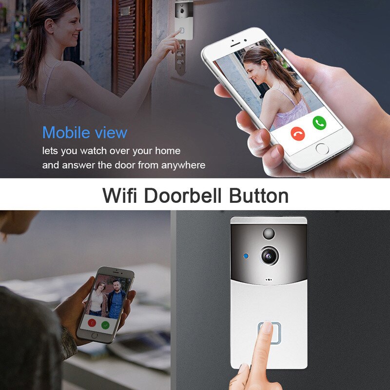 Anjielosmart Wireless Video Doorbell Camera with Motion Detection, 2-Way Audio, Night Vision, Weather Resistant with Tuya APP