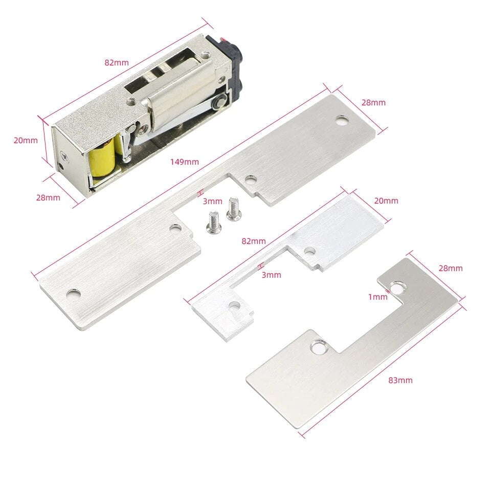 Electric Strike Lock Narrow Type Electric Door Lock with Power Supply ...