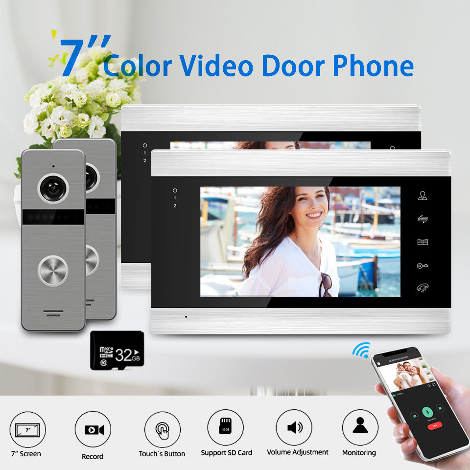 7" Tuya Smart Video Intercom In The Apartment Video Doorbell 1080P WiFi Wired Video Intercom For Home Security Protection System