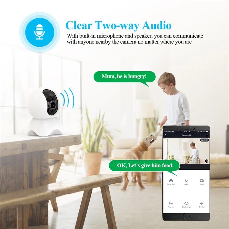 Indoor IP Camera WIFI Mini Baby Monitor Camera Video Surveillance Tuya Smart Camera