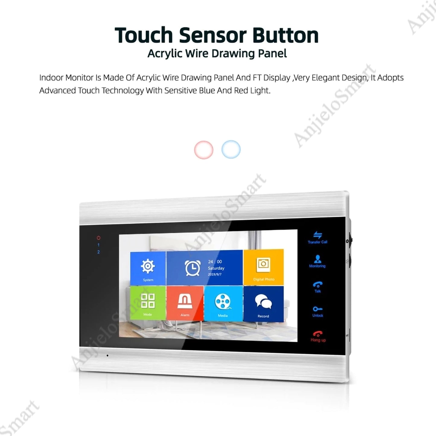 AnjieloSmart 1080P/AHD 7 inch Video Intercom Security System Voice message/Motion Detection (Monitor Only)