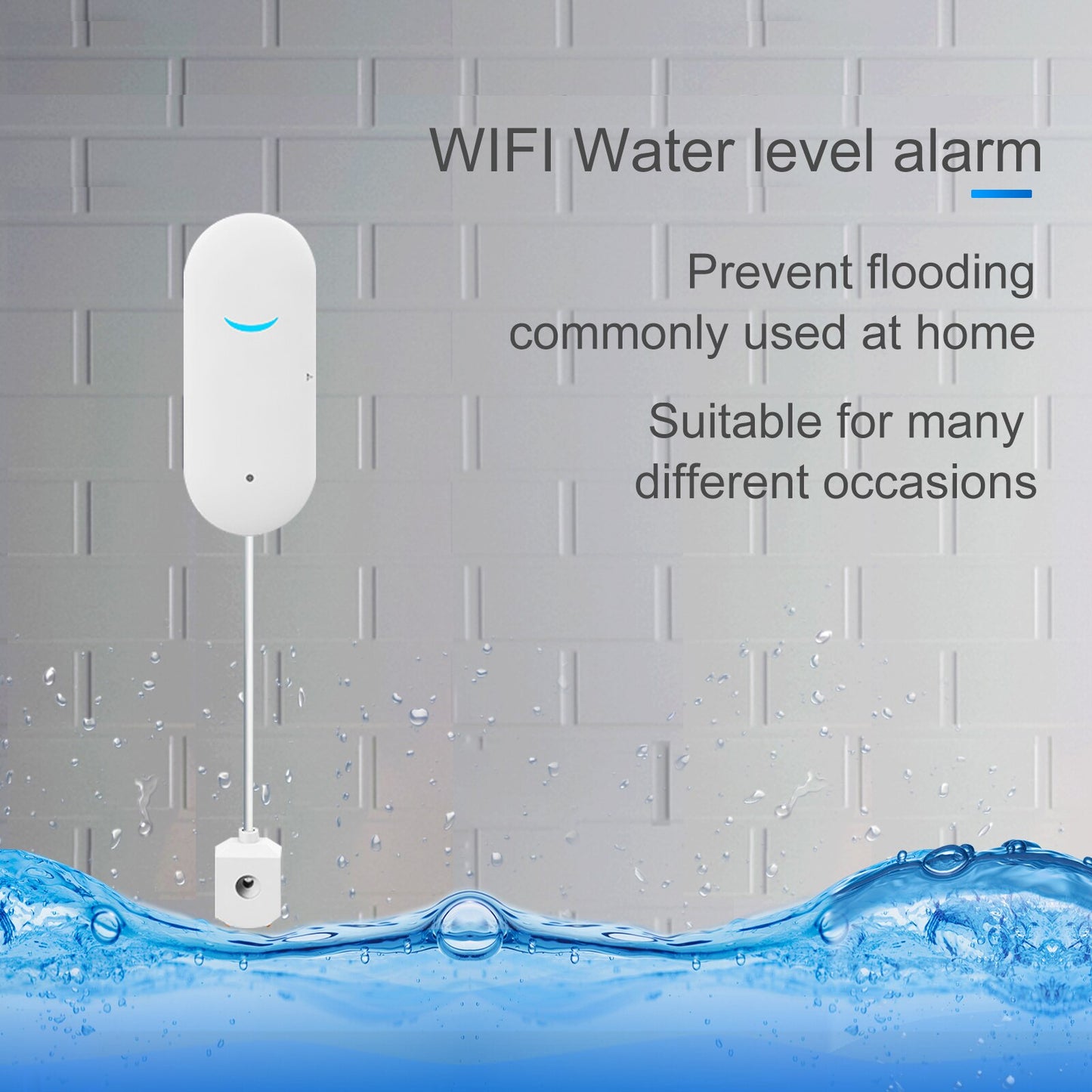 Kitchen Water Leakage Sensor Basement 60dB Sound Tuya Wifi Alarm Warehouse Building Automation Security Protection