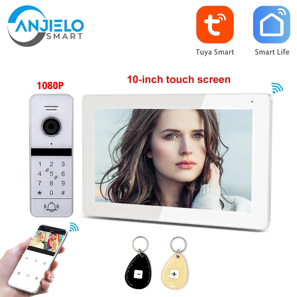 NEW Tuya Smart Wifi Video Doorphone Intercom 10 Inch HD Screen 1080P Camera Outdoor Doorbell for Home Safety Protection