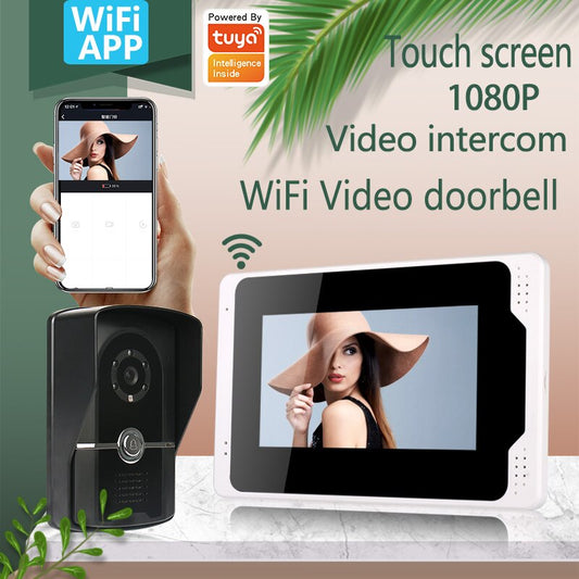 Smart Home Wi-Fi filaire 1080P AHD 7 "interphone vidéo interphone système moniteur d'enregistrement IR Vision nocturne caméra App déverrouillage à distance
