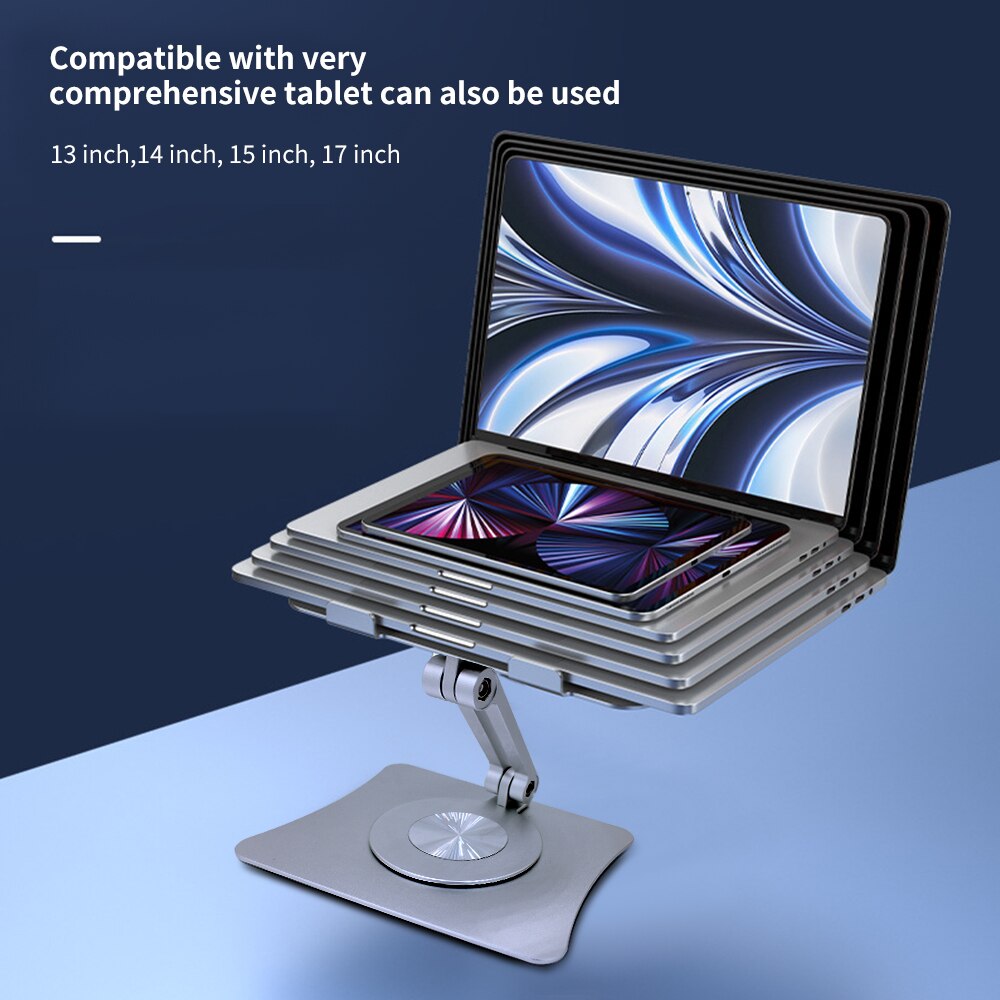 Tablet Stand 360° Adjustable Aluminum Alloy Notebook Laptop Stand Desktops Holder Portable Fold Holder Cooling Bracket Support