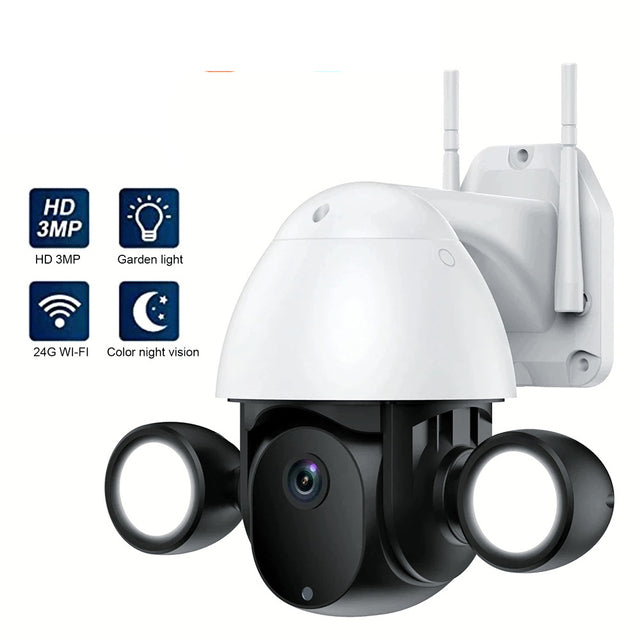 Floodlight Camera Tuya Smart Life Security 3MP HD Cloud Storage Wireless  WiFi Smart HD Night Vision Surveillance Camera Two-way Audio and Alarm