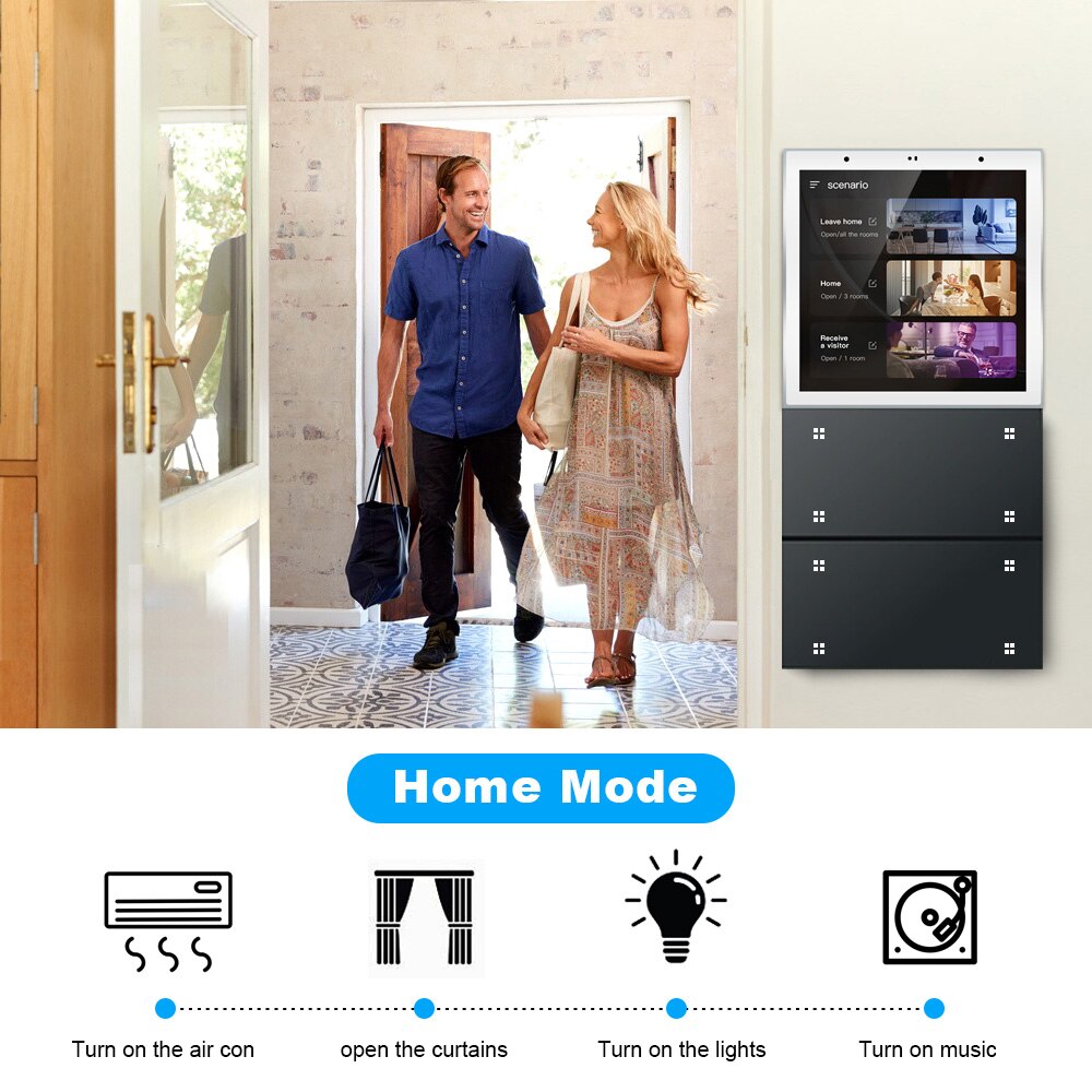 Tuya 4-Inc Smart Home Control Panel LCD Touch WIFI all tuya Central Co ...
