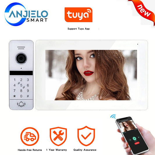 Tuya 7 pouces1080P interphone vidéo vidéo porte cloche caméra Wifi interphone sonnette portero vision nocturne grand Angle pour la sécurité à domicile 