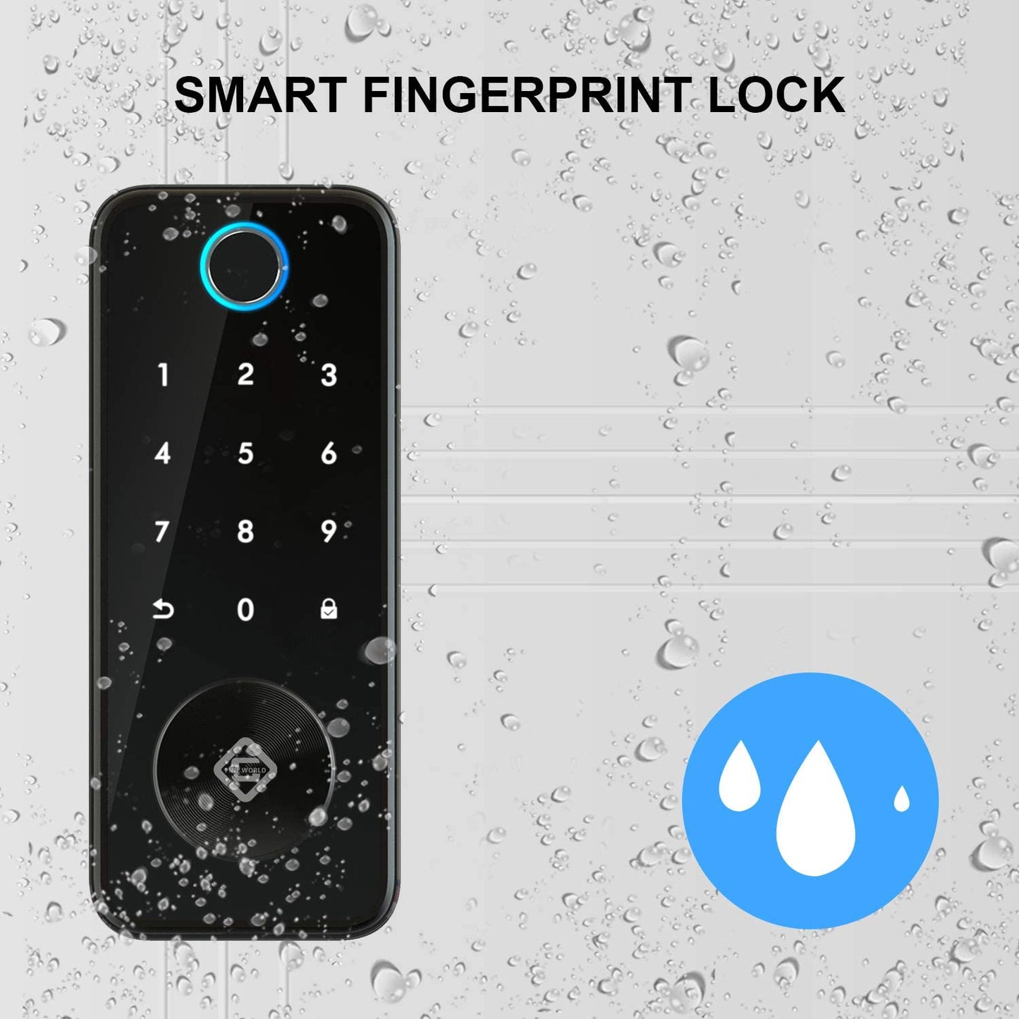 Tuya Bluetooth Smart Door Lock with Fingerprint Keyless Entry Keypad Smart Deadbolt Lock App Remotely IP 65 Waterproofing